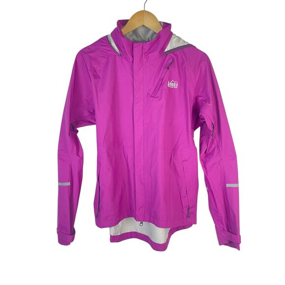 REI Co-op Junction Cycling Rain Jacket Vented Plumberry Pink Women's Large - Picture 2 of 14